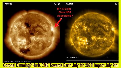 Coronal Dimming? Hurls CME Towards Earth July 4th 2023! Impact July 7th!