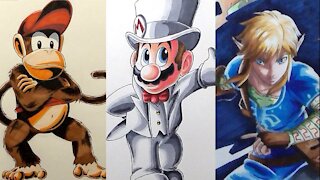 Drawing Nintendo Characters - Compilation