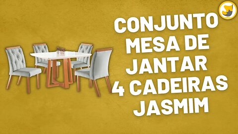 Conjunto Mesa de Jantar com 4 Cadeiras Jasmim 120x80cm