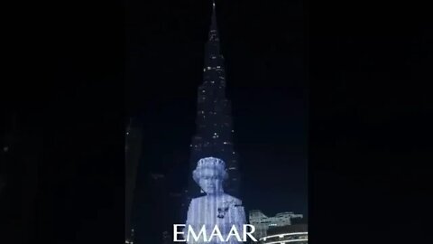 Queen Elizabeth II Funeral Queen Elizabeth's Image Lip Up On Burj Khalifa #Shorts