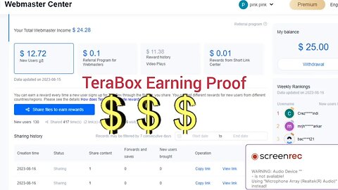 TeraBox Earning Proof Part 15 #TeraBox #earning #earningproof