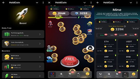 HoldCoin | Are You Still Mining ???? | Unlock And Upgrade Cards For Continuous Mining Rewards