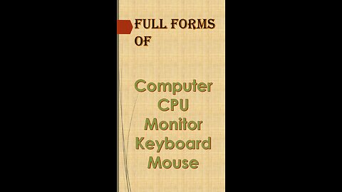 Computer Related Full Forms || Computer || CPU