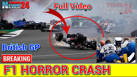 F1 Horror Crash in British GP | Alfa Romeo's Zhou Guanyu stretchered off after Multi-Car Crash