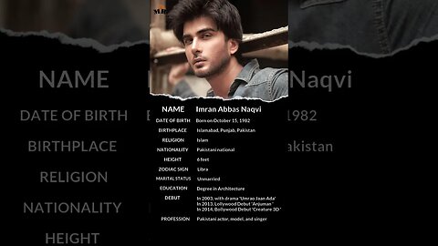 Handsome Imran Abbas 😎 mini biography 🔥#viral #shorts #biography