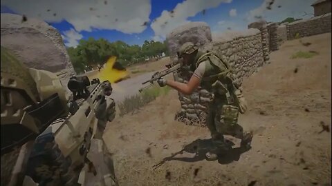 Arma 3: Heavy firefight as NATO secures the town of Firi