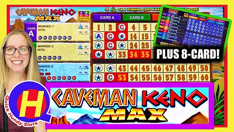 Caveman KENO Max and 8-Card KENO from Las Vegas!