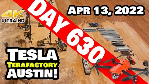 CATHODE PROGRESS AT GIGA TEXAS! - Tesla Gigafactory Austin 4K Day 630 - 4/13/22 - Tesla Terafactory