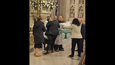 Disgusting. Free Palestine Climate Crazies Interrupt Easter Vigil