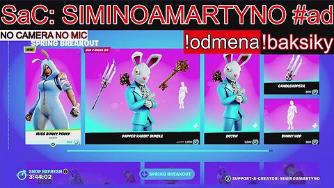 FORTNITE ITEM SHOP 03.04.23 / JIŽ BRZY SOUTĚŽ o 2,800 VB !odmena !baksiky #fortnite #live #cz