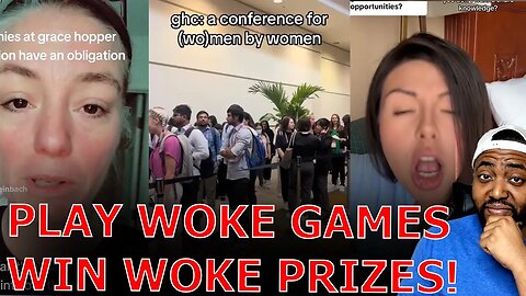 Feminists RAGE Over Men Identifying As Non Binary Taking Over Women's WOKE Job Fair Conference