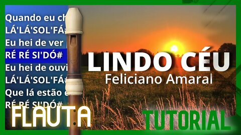 LINDO CÉU - FELICIANO AMARAL - FLAUTA DOCE CONTRALTO notas na tela