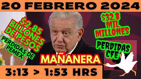 💩🐣👶 AMLITO | Mañanera *Martes 20 de febrero 2024* | El gansito veloz 3:13 a 1:53.