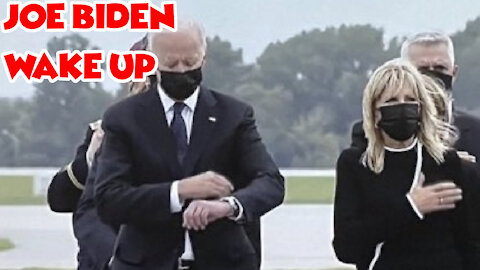 Sleepy Joe Biden Checks Watch While Receiving Dead Marines