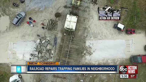 Over a dozen Land O Lakes families stuck as CSX tears up only road to homes