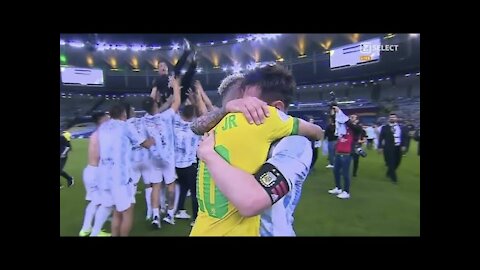 Lionel Messi Breaks to Tears after Copa America 2021 Win argentina 1-0 Brazil