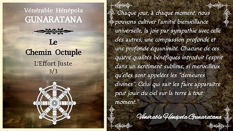 Le Chemin Octuple - L'Effort Juste 3/3 - Hénépola Gunaratana [Théravada]