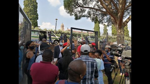 Ntombi Khumalo from Communications Workers Union address SABC staff