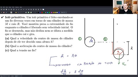 A Física de um ioiô primitivo [Problema resolvido]