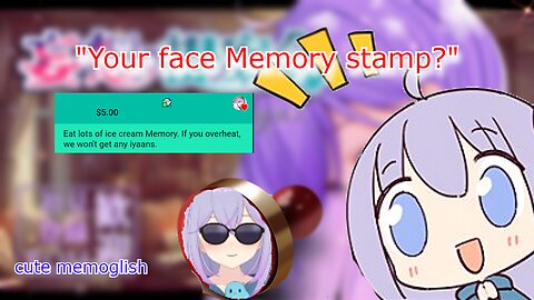 vtuber Utakata Memory uses the superchat love stamp for the first time - cute memoglish