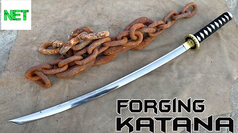 Forging a KATANA out of Rusted Iron CHAIN