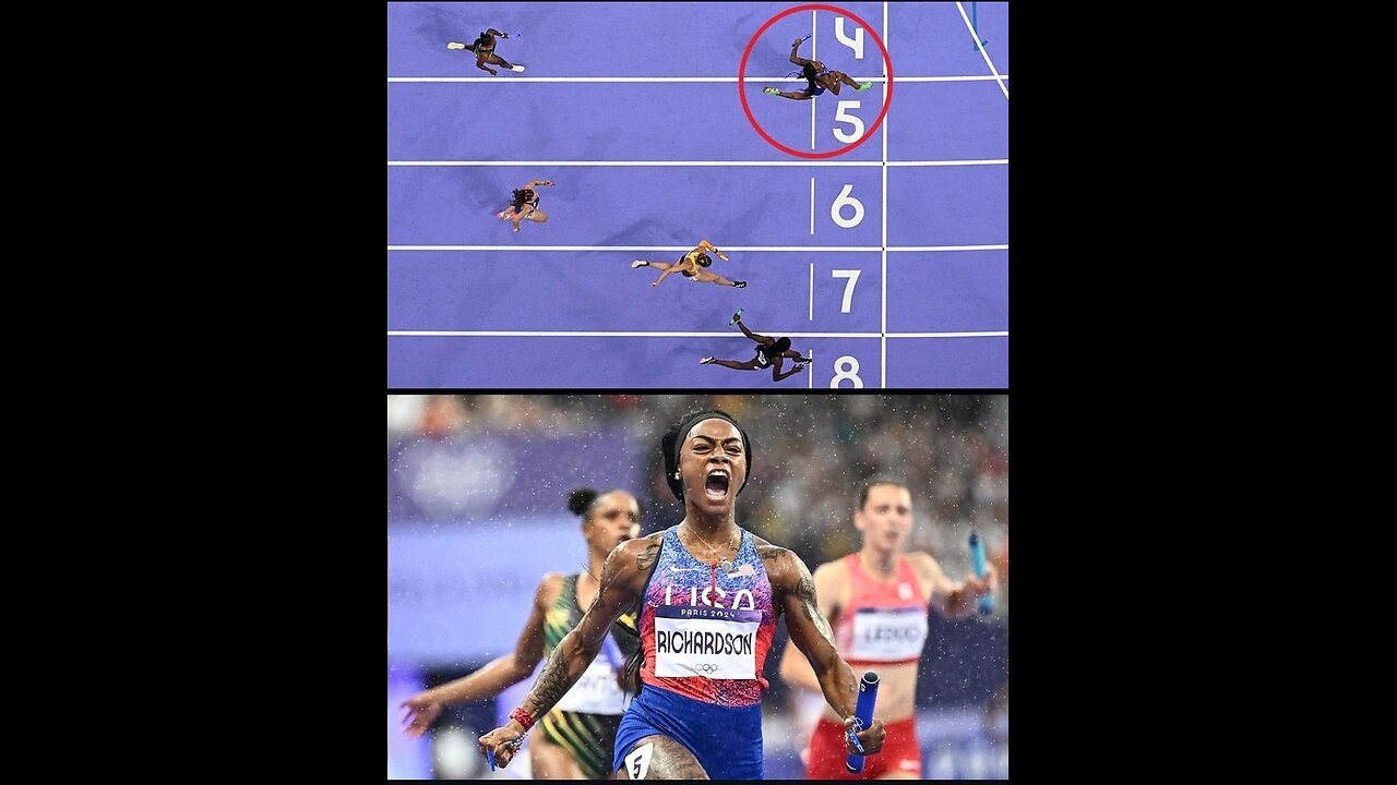 USA WOMENS 4X100 M RELAY TEAM WINS GOLD! UNLIKE THE MENS TEAM 