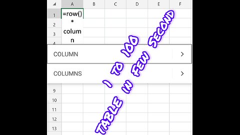 Row and Column Function in Excel #row #Column