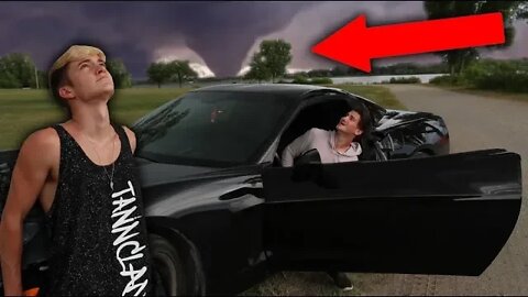 WE CHASED A THUNDERSTORM IN HIS CAR... (CLOSE CALL)