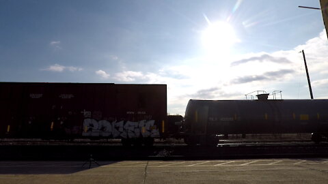 Manifest Train CN 2344, CN 2544 & CN 2845 Locomotives Eastbound In Ontario