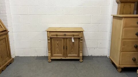 Small Antique Pine Cupboard With Top Drawer (X0609B) @PinefindersCoUk