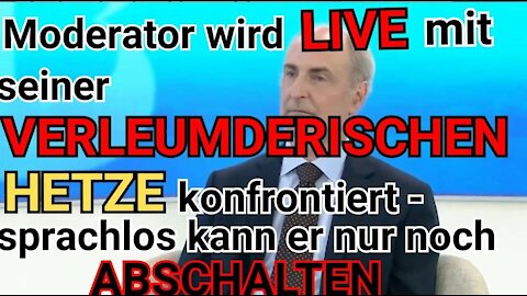 Moderator wird LIVE mit seinen VERLEUMDUNGEN konfrontiert - sprachlos kann er nur noch ABSCHALTEN!!