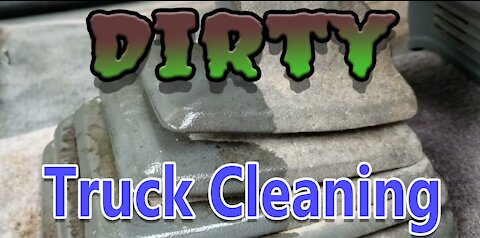 Cleaning inside of an old truck. (Satisfaction Cleaning)