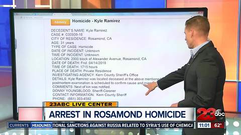 Arrest in Rosamond Homicide