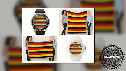 FLEECEDECKE. BLACK RED YELLOW. SAMER BRASIL (ZAZZLE)