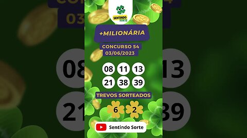 🍀 Resultado +MILIONÁRIA 54 | 03/06/23 | Sentindo Sorte #shorts