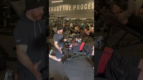 150x12 Dumbbell Bench Press with Help from WWE Sheamus