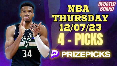 #PRIZEPICKS | BEST PICKS #NBA THURSDAY | 12/07/2023 | TODAY | BEST BETS | #BASKETBALL | PROP BETS