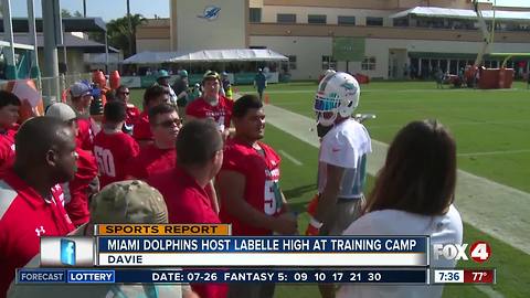 LaBelle High football team visits Dolphins training camp