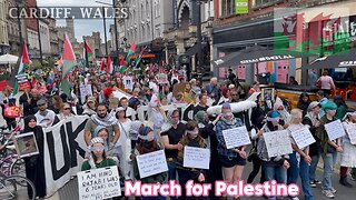 The New Government - Same Gaza. March for Palestine. St Mary Street Cardiff