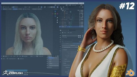 Aphrodite | how to create 3d realistic Character for animation | Part 12 | ZBrush | Blender tutorial