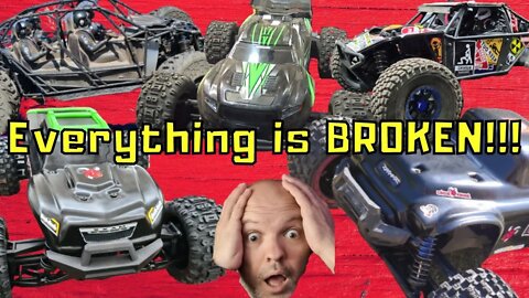 5 RC Cars BROKEN !!! WRENHING IS KEY