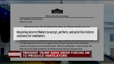 Trump invokes Defense Production Act, orders GM to begin fulfilling federal contracts for ventilators