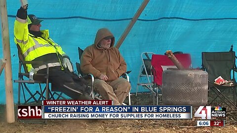 Blue Springs church braves freezing rain to camp for charity