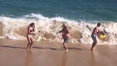 Family Gets Wiped Out By Sea Waves