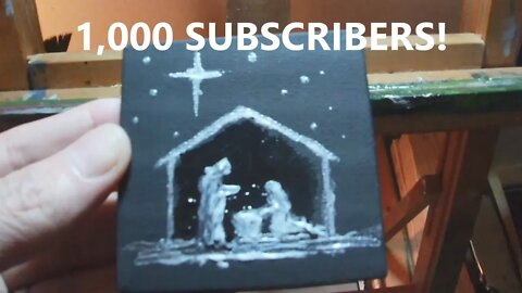 Celebrating 1000 subscribers! a special painting video! Acrylic monochrome on canvas with music