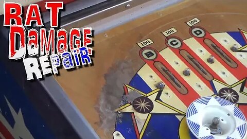 Repainting WOOD GRAIN On A Badly Damaged Playfield! - Brave Gottlieb Spirit Of 76 Pinball Repairs