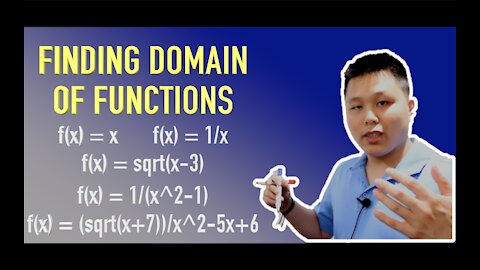 Finding Domain of Functions (HOW TO) - Examples | CAVEMAN CHANG