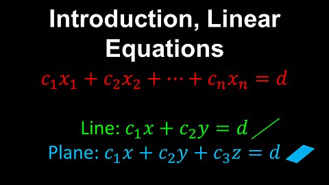 Introduction, Linear Equations - Linear Algebra