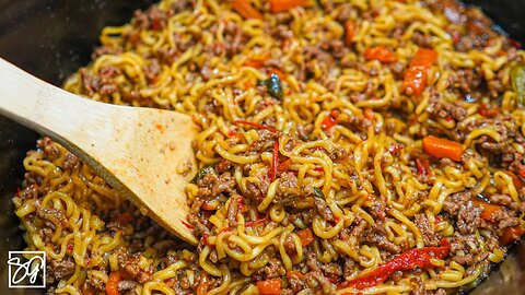 The Real Deal Crockpot Beef Ramen!