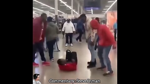 Madman with a knife gets taken down by Walmart customers.